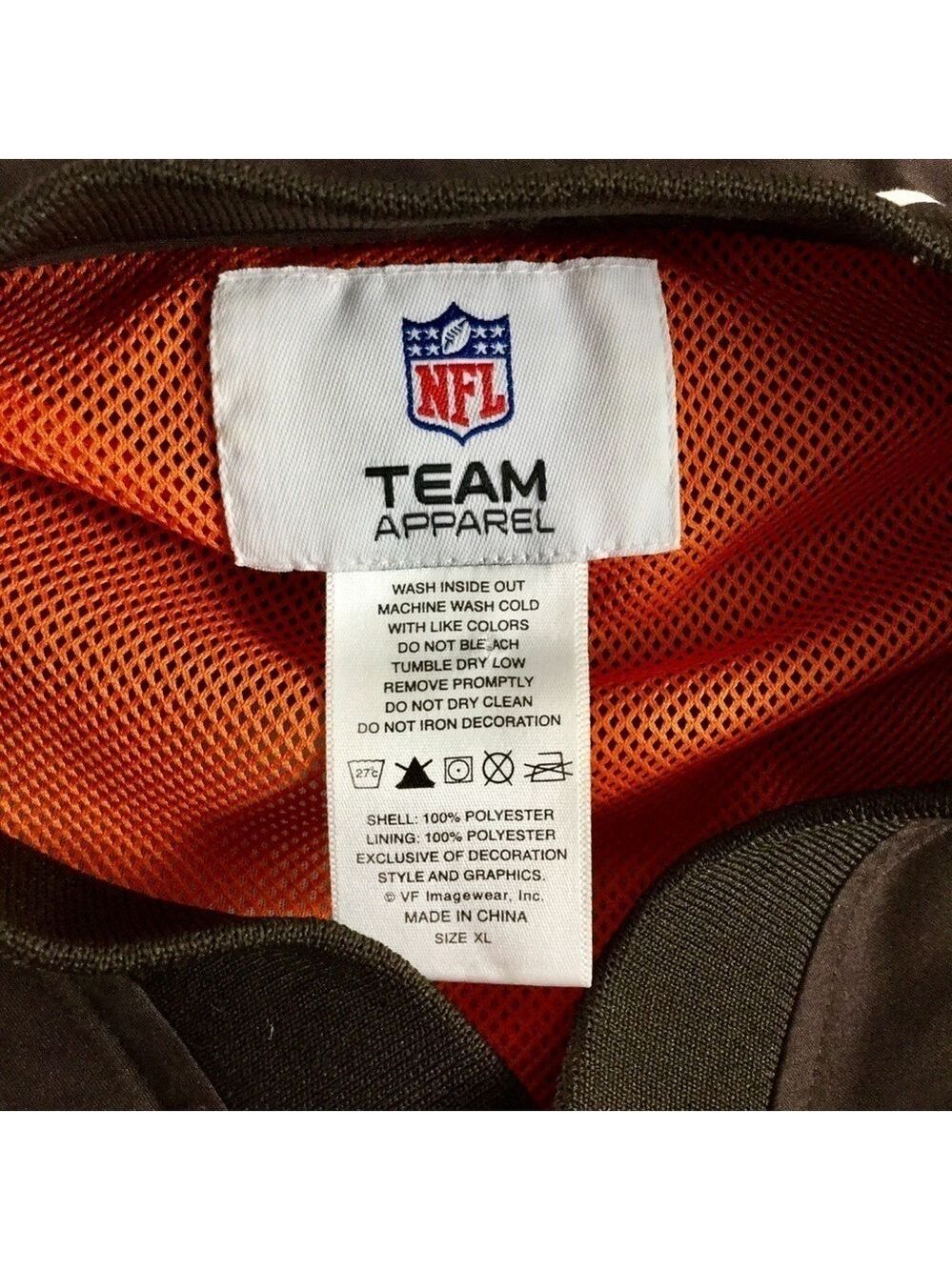 Cleveland Browns NFL Team Apparel Pullover Windbreaker Windshirt Size XL - Picture 14 of 14